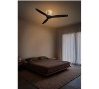WIND CALM CUSTOM RATTAN - Ventilateur de plafond 40W silencieux Ø132 cm avec éclairage LED dans le corps et la lampe -