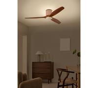 WIND CALM CUSTOM RATTAN - Ventilateur De Plafond 40W Silencieux Ø132 Cm Avec Éclairage LED Dans Le Corps Et La Lampe Télécommande