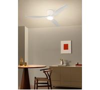 WIND CALM CUSTOM RATTAN - Ventilateur De Plafond 40W Silencieux Ø132 Cm Avec Éclairage LED Dans Le Corps Et La Lampe Télécommande