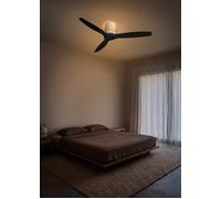 WIND CALM CUSTOM RATTAN - Ventilateur de plafond 40W silencieux Ø132 cm avec éclairage LED dans le corps et la lampe -