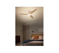 WIND CALM CUSTOM RATTAN - Ventilateur de plafond silencieux 40 W Ø 132 cm 100 % bois avec éclairage LED dans le corps et la lampe