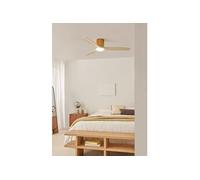 WIND CALM CUSTOM WOVEN - Ventilateur de plafond silencieux 40W Ø132 cm en bois 100 % avec lumière LED -