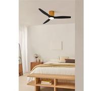 WIND CALM CUSTOM WOVEN - Ventilateur de plafond silencieux 40W Ø132 cm en bois 100 % avec lumière LED -