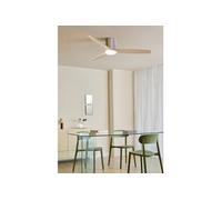 CREATE Wind Calm Custom Woven Ventilateur de plafond avec lumière corde blanche, lavande et sauge pales sable avec télécommande, 40 W, silencieux, fonction vernan-hiver, Ø132 cm, lumière LED 3