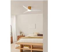 WIND CALM CUSTOM WOVEN - Ventilateur de plafond silencieux 40W Ø132 cm en bois 100 % avec lumière LED -