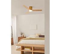 WIND CALM CUSTOM WOVEN - Ventilateur de plafond silencieux 40W Ø132 cm en bois 100 % avec lumière LED -