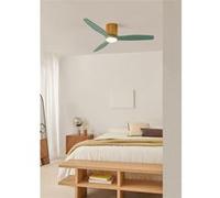 WIND CALM CUSTOM WOVEN - Ventilateur de plafond silencieux 40W Ø132 cm en bois 100 % avec lumière LED -