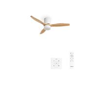 WIND CALM LINE M - Ventilateur de plafond 40W silencieux Ø132 cm 100% bois avec eclaraige avec contrôleur mural