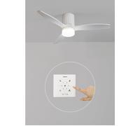 WIND CALM LINE - Ventilateur De Plafond 40W Silencieux Ø132 Cm 100% Bois Contrôleur Mural + Télécommande