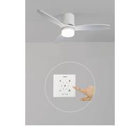 WIND CALM LINE - Ventilateur De Plafond 40W Silencieux Ø132 Cm 100% Bois Contrôleur Mural + Télécommande