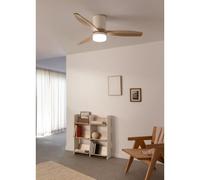 WIND CALM LINE - Ventilateur De Plafond 40W Silencieux Ø132 Cm 100% Bois Télécommande