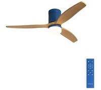 Ventilateur de plafond - Create - Avec lumière - Silencieux - Ø132cm - Bleu cobalt