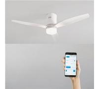 WIND CALM NATURAL WOOD M - Ventilateur de plafond 40W silencieux 100% bois avec eclaraige avec wifi Blanc G