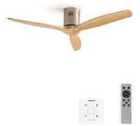 WIND CALM NATURAL WOOD - Ventilateur De Plafond 40W Silencieux 100% Bois Sans Lumière