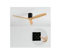 WIND CALM NATURAL WOOD M - Ventilateur de plafond 40W silencieux 100% bois sans eclaraige avec contrôleur mural Bois clair G