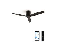 CREATE Ventilateur de plafond WIND CALM NATURAL WOOD – 40W silencieux 100% bois Wi‑Fi Ø132cm noir