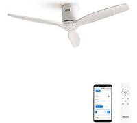 CREATE Ventilateur de plafond WIND CALM NATURAL WOOD – 40W, silencieux, bois, sans lumière, WiFi