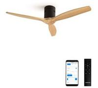 CREATE Ventilateur de plafond WIND CALM NATURAL WOOD – 40W silencieux, 100% bois, sans lumière