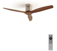 CREATE Ventilateur de plafond WIND CALM NATURAL WOOD – 40W silencieux, pales bois foncé, sans lumière