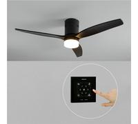 WIND CALM NATURAL WOOD - Ventilateur De Plafond 40W Silencieux 100% Bois Contrôleur Mural + Télécommande
