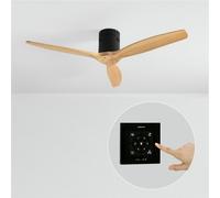 WIND CALM NATURAL WOOD M - Ventilateur de plafond 40W silencieux 100% bois sans eclaraige avec contrôleur mural Bois clair G