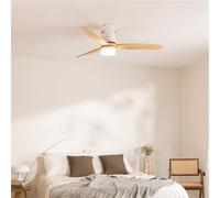 WIND CALM NATURAL WOOD - Ventilateur De Plafond 40W Silencieux 100% Bois Télécommande