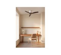 WIND CALM NATURAL WOOD - Ventilateur de plafond silencieux 40 W 100 % bois Ø 112 cm sans éclairage avec commande murale