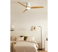 WIND CALM SLIM LIGHT - Ventilateur De Plafond Silencieux 40W Ø132 Cm 100 % Bois M (Ø132cm) (pièces 10m²-25m²)