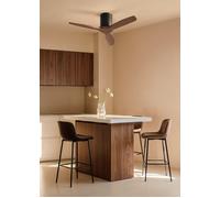 CREATE / WINDCALM S/Ventilateur de plafond ABS noir pales effet bois foncé avec télécommande/Silencieux, Ø112 cm, 6 vitesses, minuterie, función été-hiver