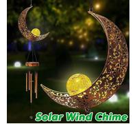 Wind Chimes Carillon À VENT Eolien Lune Style Solaire LED Lumière Extérieur suspendu Décoration Jardin Patio