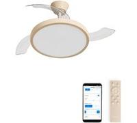 CREATE / WIND CLEAR STUDIO M/Ventilateur de plafond avec lumière sable avec Wifi et télécommande / 40W, Ø108 cm, 6 vitesses, pales rétractables, 3 températures de lumière, fonction été-hiver