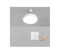 WIND CLEAR STUDIO M - Ventilateur de plafond 40W silencieux avec pales rétractables et eclaraige LED, Ø108 cm avec eclaraige avec contrôleur mural Transparent G