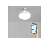 CREATE / WIND CLEAR STUDIO S/Ventilateur de plafond avec lumière blanc avec Wifi et télécommande / 40W, Ø 91 cm, 6 vitesses, pales rétractables, 3 températures de lumière, fonction été-hiver