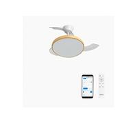 WIND CLEAR STUDIO S - Ventilateur de plafond 40W silencieux avec pales rétractables et eclaraige LED, Ø91cm avec eclaraige avec wifi