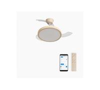 WIND CLEAR STUDIO S - Ventilateur de plafond 40W silencieux avec pales rétractables et eclaraige LED, Ø91cm avec eclaraige avec wifi