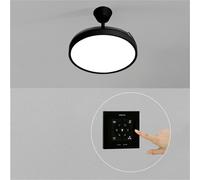 CREATE / WIND CLEAR STUDIO M/Ventilateur de plafond avec lumière noir avec commande murale et télécommande / 40W, Ø108 cm, 6 vitesses, pales rétractables, 3 températures de lumière