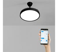 WIND CLEAR STUDIO - Ventilateur De Plafond 40W Silencieux Avec Pales Rétractables Et Lumière LED, Plusieurs Tailles WIFI + Télécommande