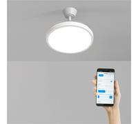 CREATE / WIND CLEAR STUDIO M/Ventilateur de plafond avec lumière blanc avec Wifi et télécommande / 40W, Ø108 cm, 6 vitesses, pales rétractables, 3 températures de lumière, fonction été-hiver