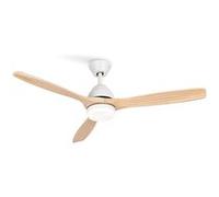 WIND CUP M - Ventilateur de plafond 40W silencieux Ø132 cm 100% bois avec eclaraige avec wifi Blanc G