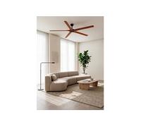 CREATE / WIND INDUSTRIAL WOOD XL/Ventilateur de plafond 100% bois avec télécommande / 40W, Silencieux, Ø165 cm, 6 vitesses, programmable, fonction été-hiver