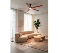 CREATE / WIND INDUSTRIAL WOOD XL/Ventilateur de plafond avec lumière 100% bois avec télécommande / 40W, Silencieux, Ø165 cm, 6 vitesses, programmable, fonction été-hiver