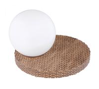 Wind light décoration de terrasse solaire table d'extérieur solaire pour extérieur lampe solaire aspect rotin boule solaire décoration de jardin balcon, gris clair blanc, 1x LED, LxH 20x17 cm