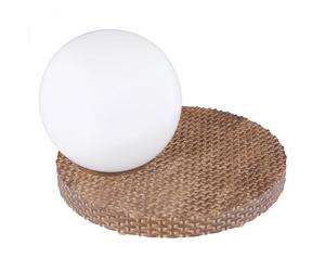 Wind light décoration de terrasse solaire table d'extérieur solaire pour extérieur lampe solaire aspect rotin boule solaire décoration de jardin balcon, gris clair blanc, 1x LED, LxH 20x17 cm