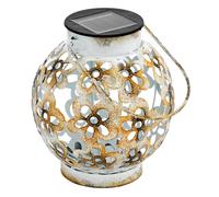 Wind light lampe de table solaire jardin lampe solaire LED suspension IP44 suspension, motif métal antique blanc jaune, 1x LED 3000K, DxH 15x14 cm