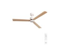 CREATE / WIND MODERN L/Ventilateur de plafond avec lumière blanc bois clair avec télécommande / 40W, Lumière LED 3 températures, Ø152 cm, programmable, 6 vitesses, fonction été-hiver.