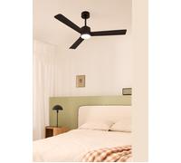 WIND MODERN M - Ventilateur de plafond silencieux 40W avec eclaraige LED Ø132cm avec eclaraige avec contrôleur mural Noir G