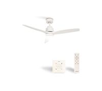 WIND STYLANCE M - Ventilateur de plafond 40W silencieux 100% bois Ø 132 cm avec eclaraige avec contrôleur mural