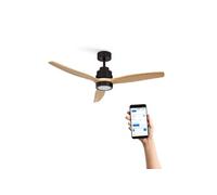 WIND STYLANCE M - Ventilateur de plafond 40W silencieux 100% bois Ø 132 cm avec eclaraige avec wifi