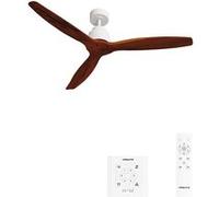 WIND STYLANCE M - Ventilateur de plafond 40W silencieux 100% bois Ø 132 cm sans eclaraige avec contrôleur mural Blanc G