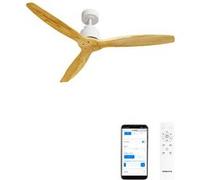 WIND STYLANCE M - Ventilateur de plafond 40W silencieux 100% bois Ø 132 cm sans eclaraige avec wifi Blanc G